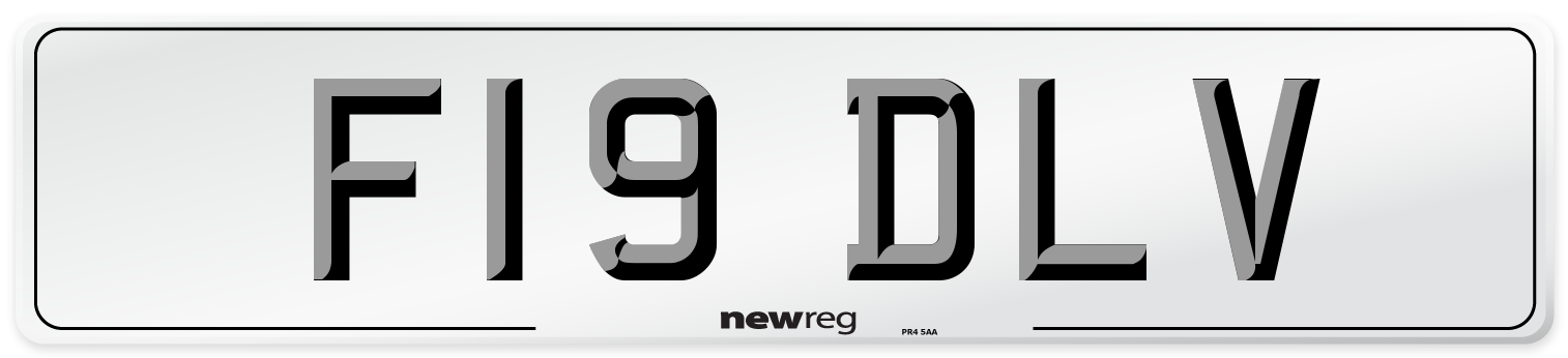 F19 DLV Number Plate from New Reg